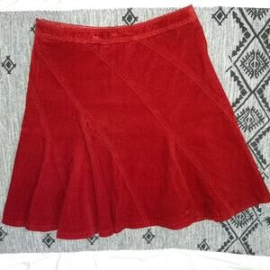 DKNY Red Skirt Corduroy Sz8 Vintage